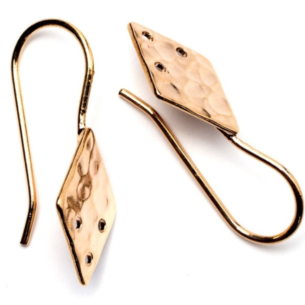 Rose Gold Plate Hammer Fishhook Earrings